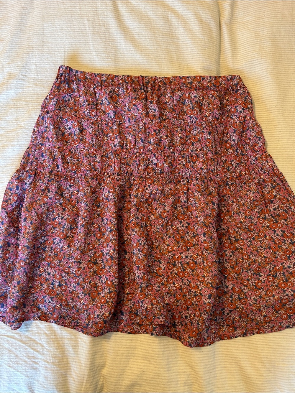 Sanctuary Pink Floral Tiered Mini Skirt